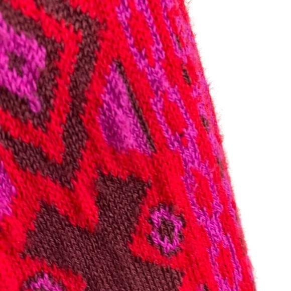 Free People Kitt Mini Dress Wool Blend Knitted Berry Combo Retro Boho 70s Sz M - Picture 13 of 16